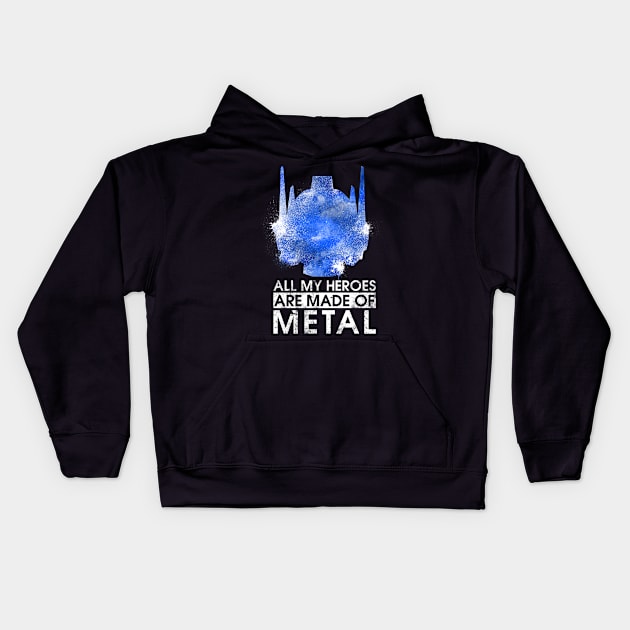 TF - All My Heroes Are Made of Metal Kids Hoodie by DEADBUNNEH